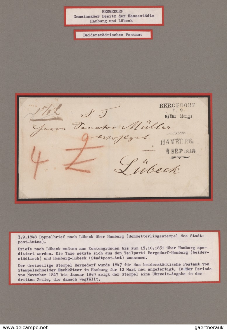 Bergedorf - Marken Und Briefe: 1829/1867, Hochkarätige Spezialsammlung Mit U.a. 16 Markenlosen Brief - Bergedorf
