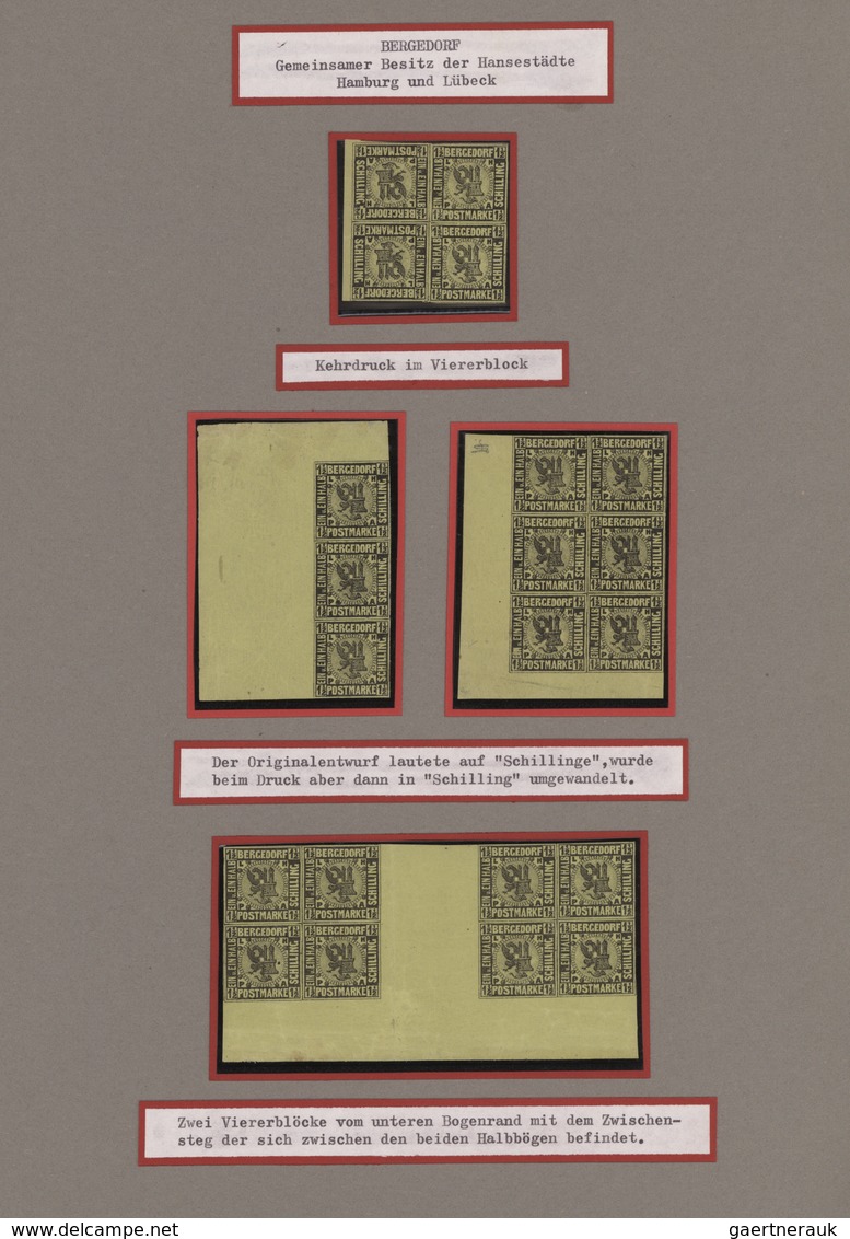 Bergedorf - Marken und Briefe: 1829/1867, hochkarätige Spezialsammlung mit u.a. 16 markenlosen Brief