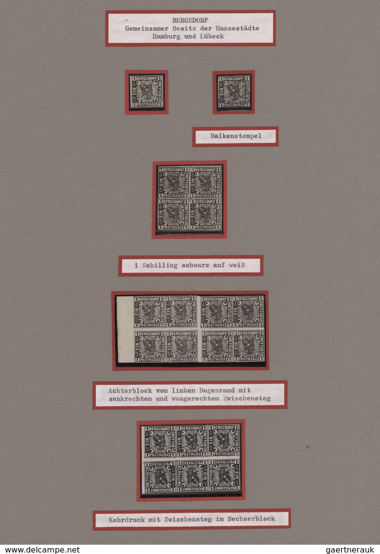 Bergedorf - Marken und Briefe: 1829/1867, hochkarätige Spezialsammlung mit u.a. 16 markenlosen Brief