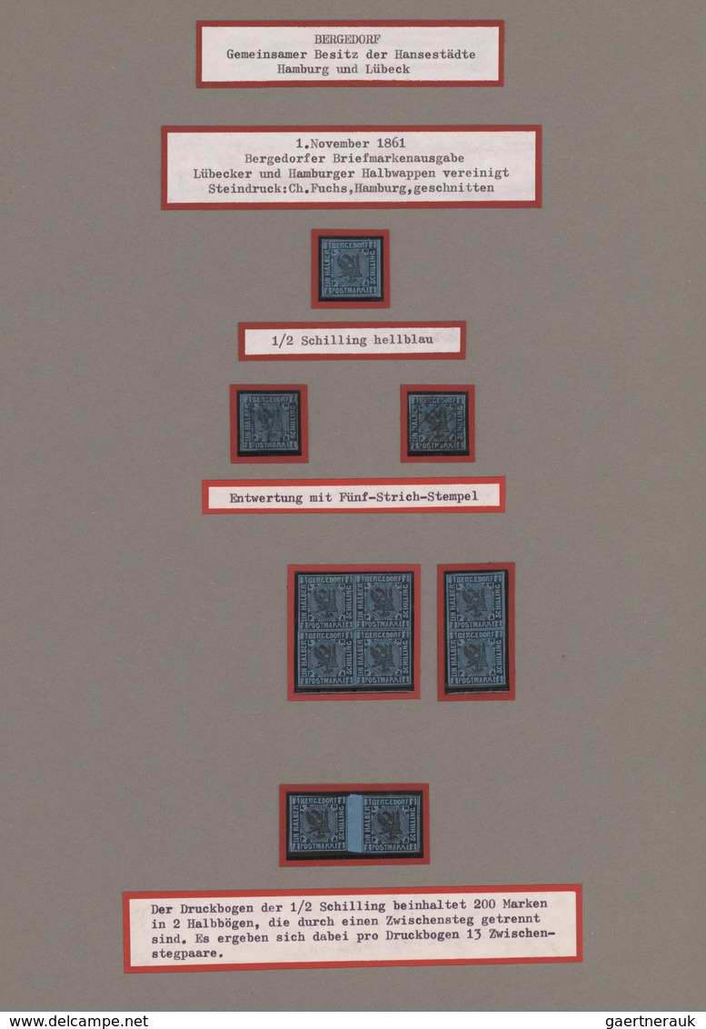 Bergedorf - Marken und Briefe: 1829/1867, hochkarätige Spezialsammlung mit u.a. 16 markenlosen Brief