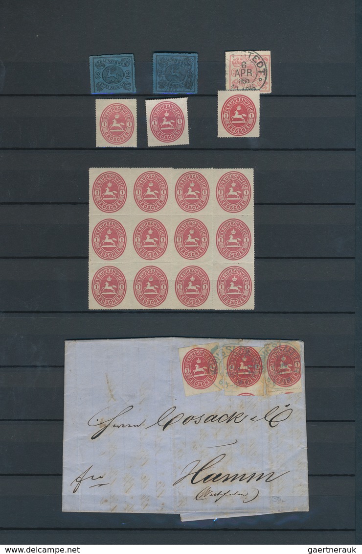 Braunschweig - Marken Und Briefe: 1852/1865, Gestempelte Und Ungebrauchte Sammlung Von über 100 Mark - Brunswick