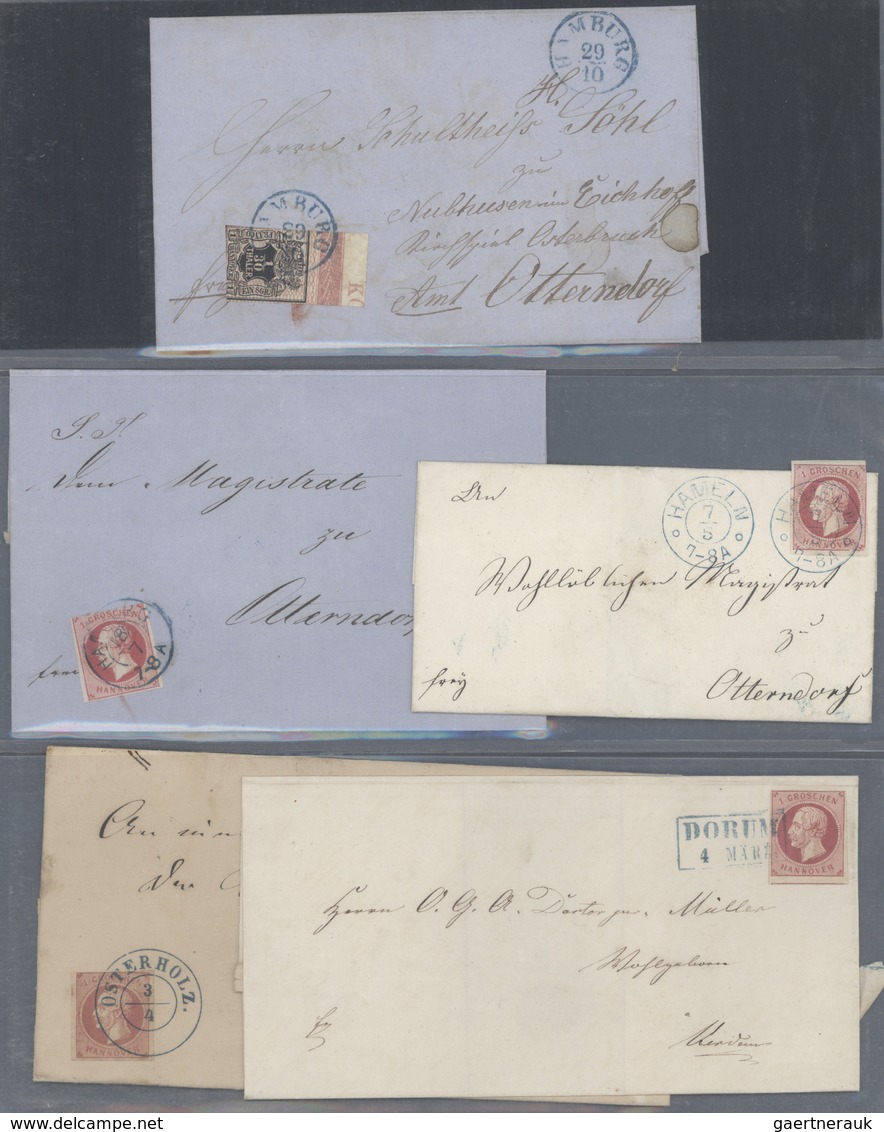 Hannover - Marken Und Briefe: 1850/1864 (ca.), Posten Mit über 60 Losen Marken Incl. Einigen Bessere - Hannover