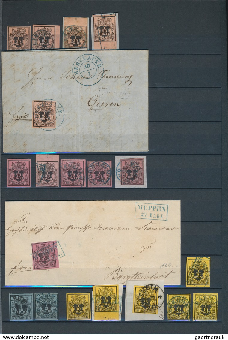 Hannover - Marken Und Briefe: 1850/1864, Meist Gestempelte Sammlung Von über 150 Marken (incl. Einhe - Hanovre
