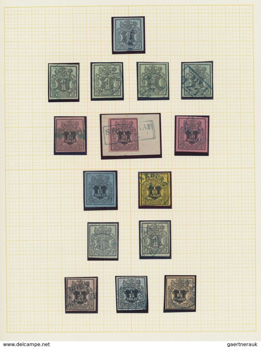 Hannover - Marken Und Briefe: 1850/1864, Saubere Gestempelte Sammlung Von 29 Marken Auf Albenblätter - Hanovre