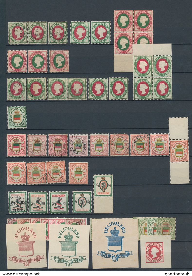 Helgoland - Marken Und Briefe: 1867/1890, Gestempelter Und Ungebrauchter Mehrfach-Sammlungsbestand M - Helgoland