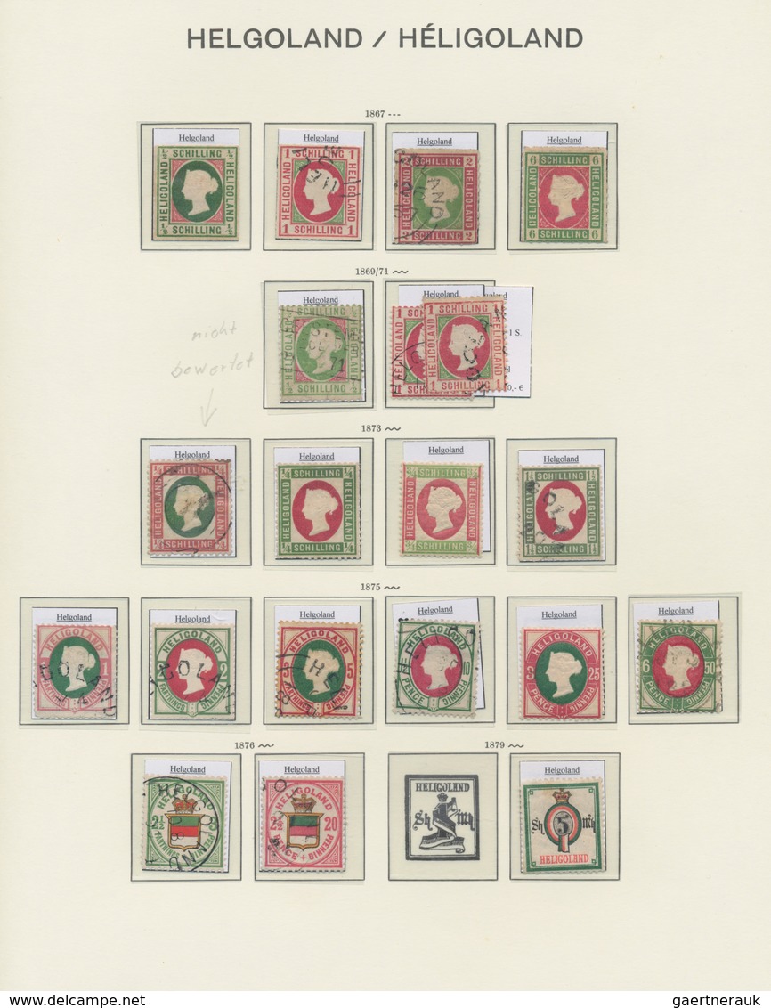 Helgoland - Marken Und Briefe: 1867/79, Numerisch Nahezu Vollständige Sammlung Auf Vordruckblättern, - Heligoland
