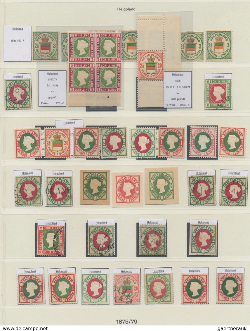 Helgoland - Marken Und Briefe: 1867/79, Numerisch Nahezu Vollständige Sammlung Auf Vordruckblättern, - Héligoland