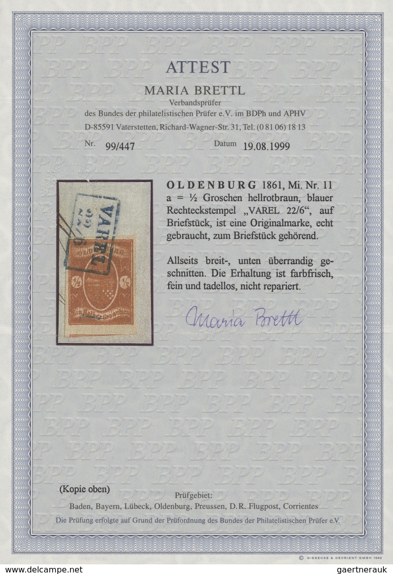 Oldenburg - Marken und Briefe: 1852/1862, saubere, meist gestempelte Sammlung von 30 Marken auf Albe
