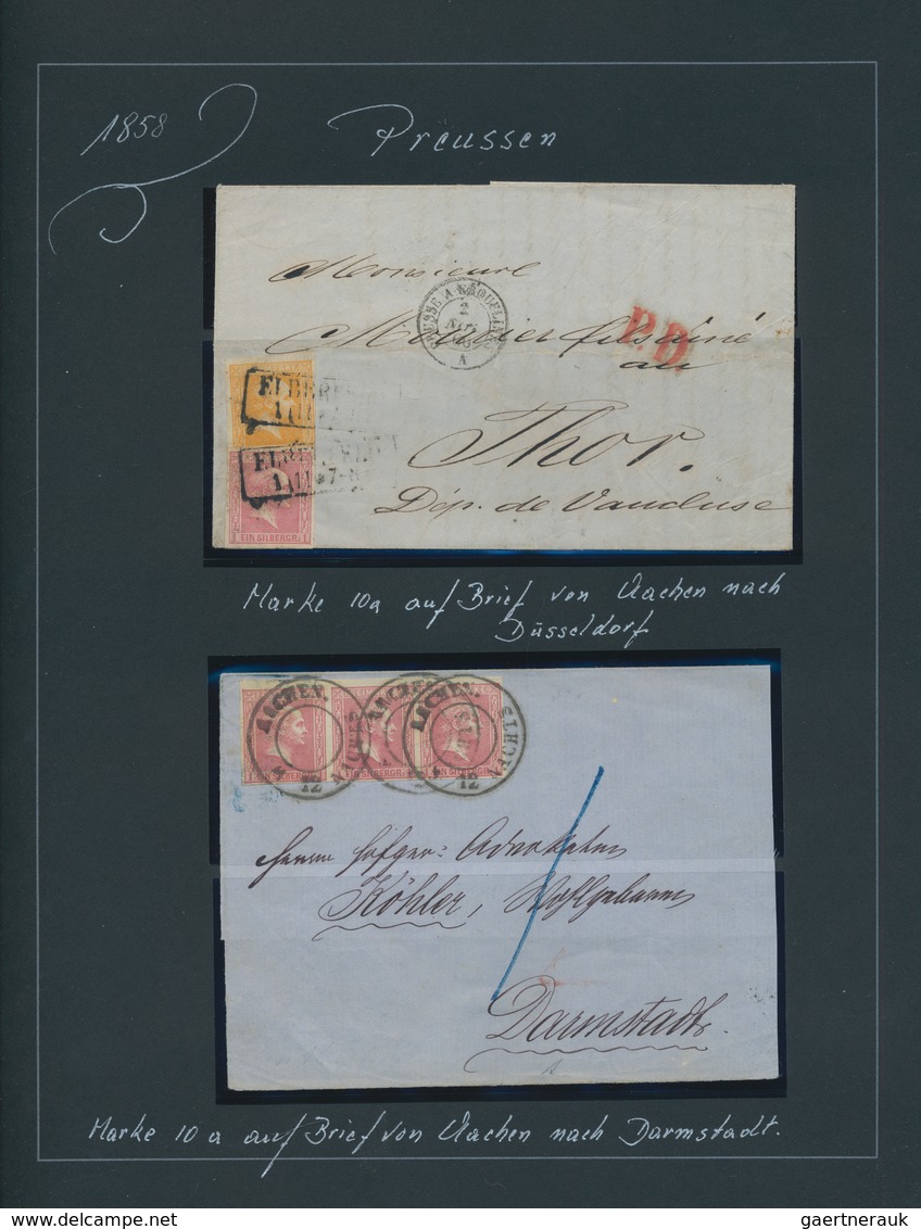 Preußen - Marken und Briefe: 1815/1867 (ca.), dekorative Ausstellungssammlung auf selbstgestalteten