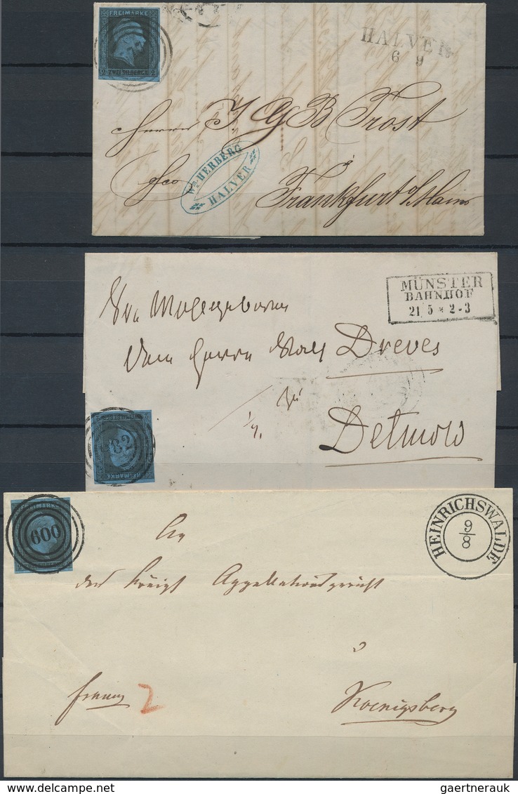 Preußen - Marken und Briefe: 1850/1867, meist gestempelte Sammlung von ca. 420 Werten (incl. Probe-