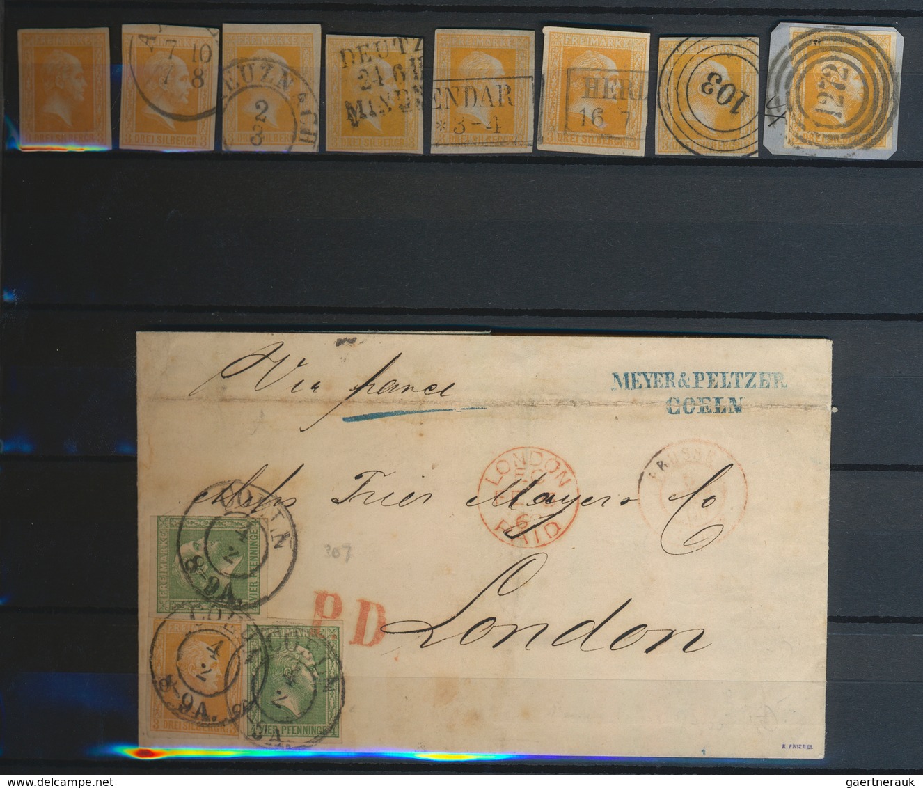 Preußen - Marken und Briefe: 1850/1867, meist gestempelte Sammlung von ca. 420 Werten (incl. Probe-