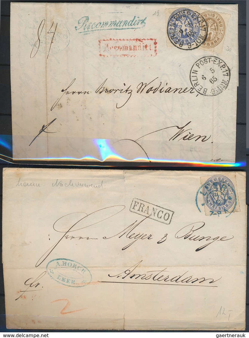 Preußen - Marken und Briefe: 1850/1867, meist gestempelte Sammlung von ca. 420 Werten (incl. Probe-