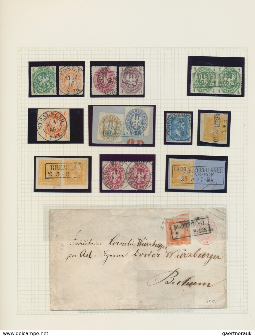 Preußen - Marken und Briefe: 1850/1867, schöne Sammlung, auf Blanko-Blättern aufgezogen, mit dekorat