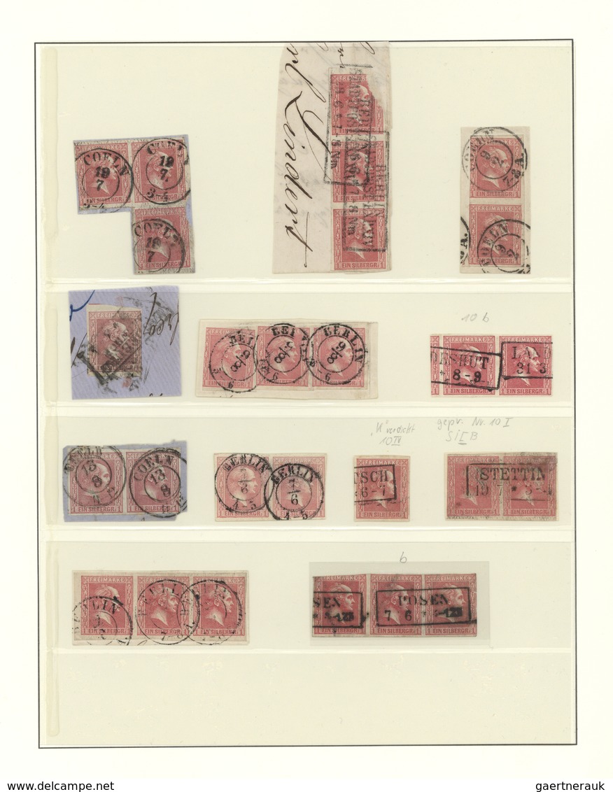 Preußen - Marken Und Briefe: 1858/1860, Reichhaltige, Meist Gestempelte Spezialsammlungspartie Der M - Autres & Non Classés