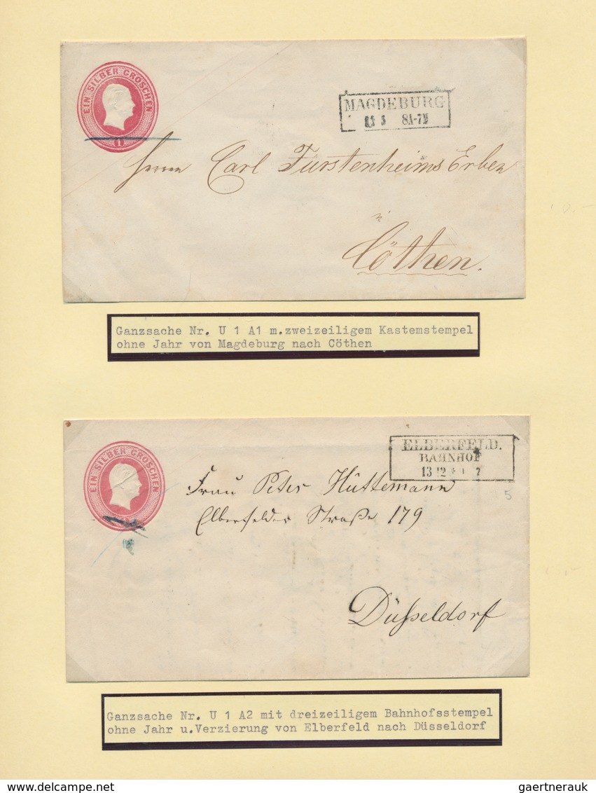 Preußen - Ganzsachen: 1851/1862 (ca.), Sammlung Von 48 Ganzsachenumschlägen, Vorwiegend Gebraucht Bz - Sonstige & Ohne Zuordnung