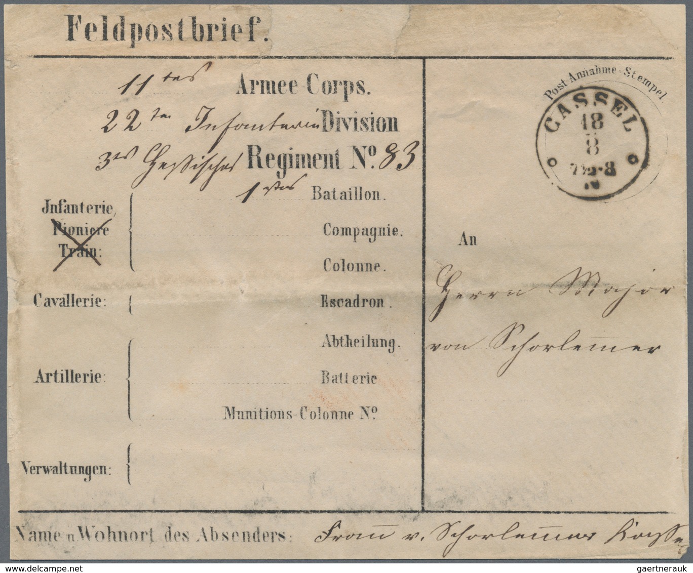 Preußen - Feldpost: 1870-1871 (ca.), DEUTSCH-FRANZ. KRIEG, herausragende Sammlung von ca. 155 Belege