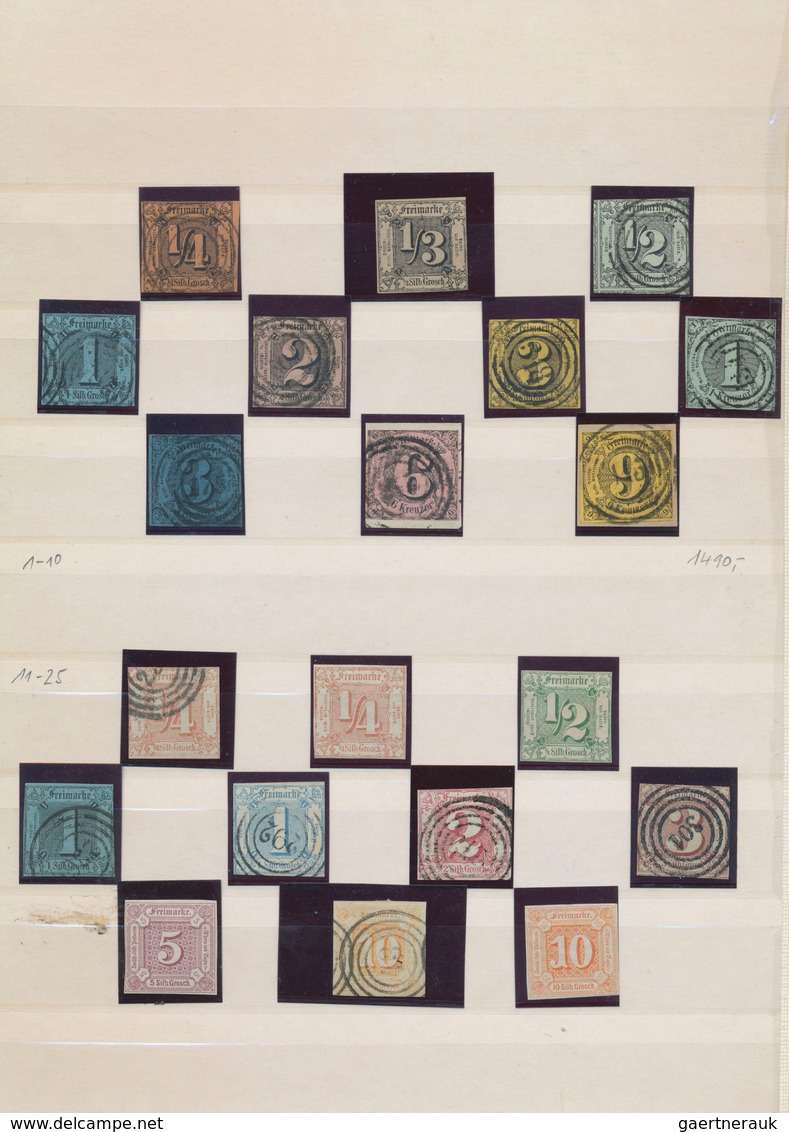 Thurn & Taxis - Marken Und Briefe: 1851/67, Album Mit Meist Gestempelter Sammlung Dazu Noch Einige P - Autres & Non Classés