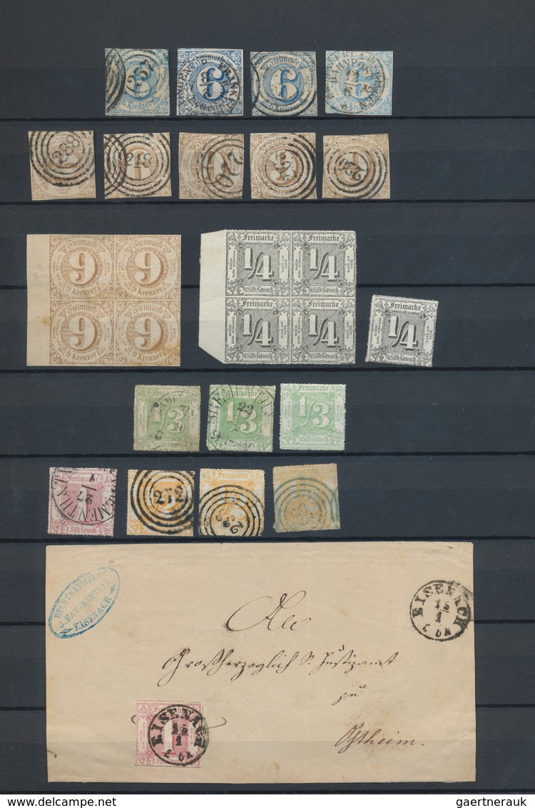 Thurn & Taxis - Marken Und Briefe: 1852/1866, Gestempelte Und Ungebrauchte Sammlung Von über 300 Mar - Sonstige & Ohne Zuordnung