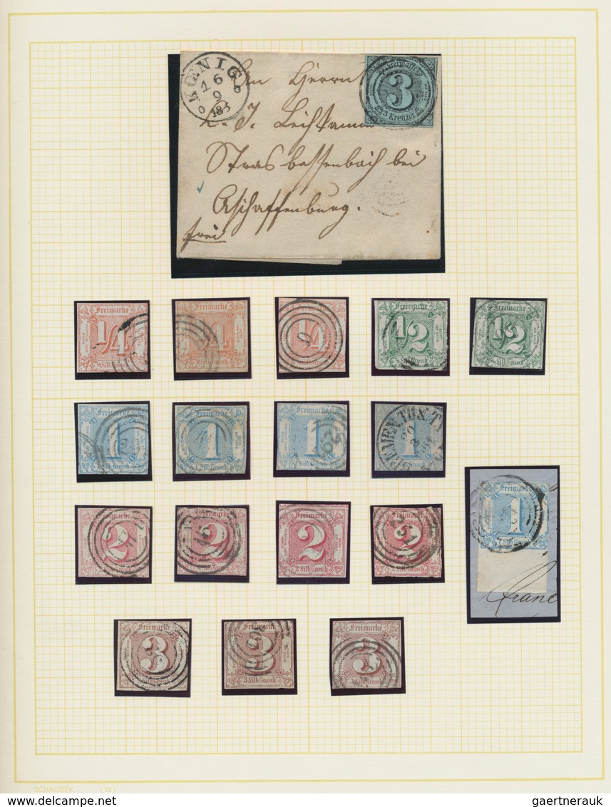 Thurn & Taxis - Marken Und Briefe: 1852/1866, Saubere Gestempelte Sammlung Von 131 Marken (incl. Ein - Autres & Non Classés