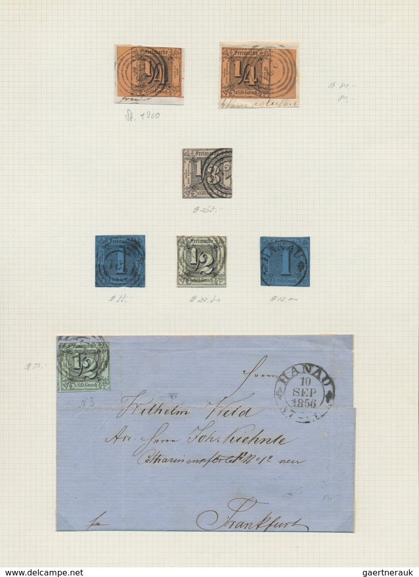 Thurn & Taxis - Marken Und Briefe: 1852/1868, Interessante Sammlung Auf Selbst Gestalteten Blättern - Other & Unclassified