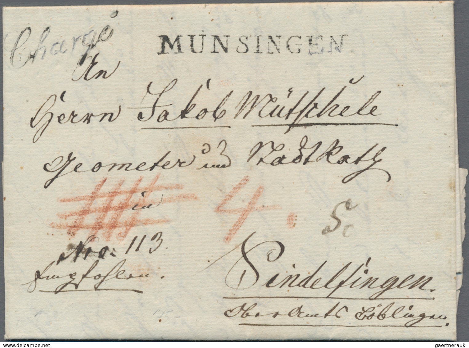 Württemberg - Vorphilatelie: 1784/1850, 46 ausgesuchte Altbriefe mit teils besseren Stempeln wie Seg