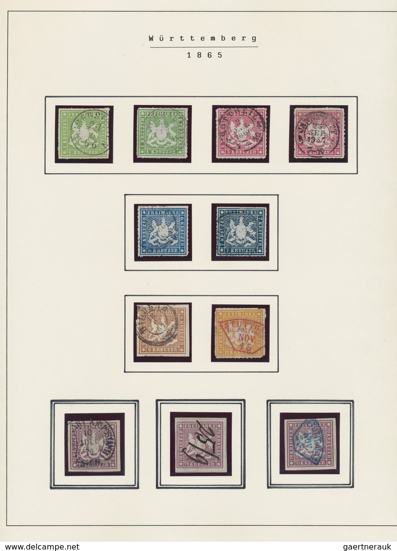 Württemberg - Marken Und Briefe: 1817-1920, Gestempelte Sammlung In Den Hauptnummern Vollständig Inc - Autres & Non Classés