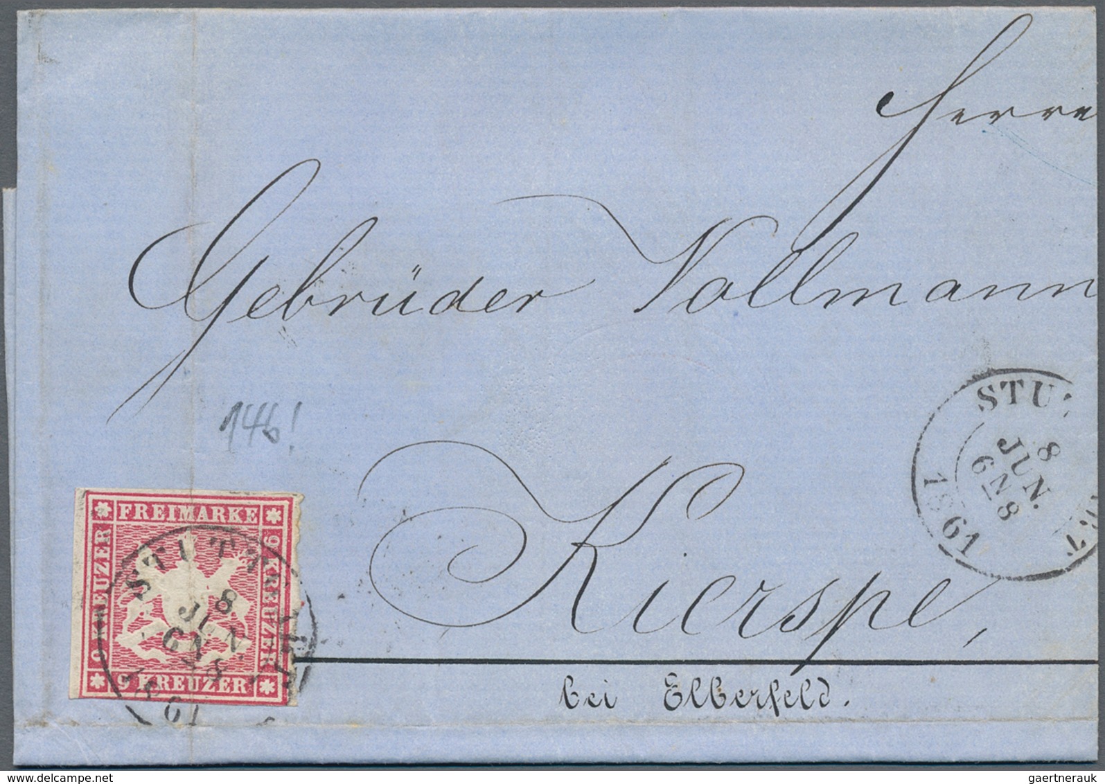 Württemberg - Marken Und Briefe: 1851/1875 Ca., Partie Von Ca. 65 Belegen Nur Kreuzerzeit Mit Einige - Other & Unclassified