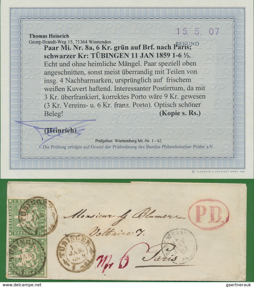 Württemberg - Marken Und Briefe: 1853/1903 Ca., Partie Von Ca. 40 Belegen Nur Auslandspost Sowohl Kr - Other & Unclassified