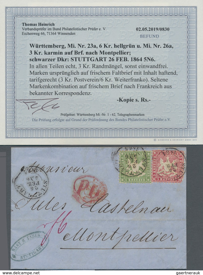Württemberg - Marken Und Briefe: 1853/1903 Ca., Partie Von Ca. 40 Belegen Nur Auslandspost Sowohl Kr - Other & Unclassified