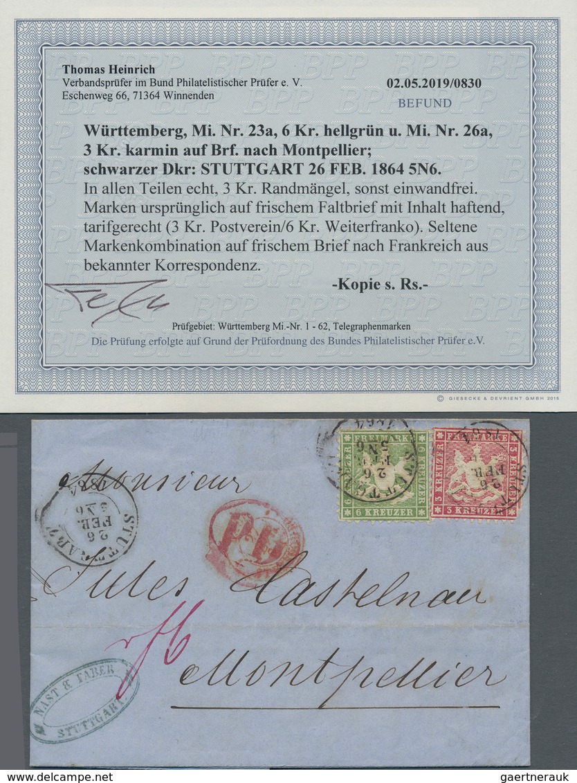 Württemberg - Marken Und Briefe: 1853/1903 Ca., Partie Von Ca. 40 Belegen Nur Auslandspost Sowohl Kr - Autres & Non Classés