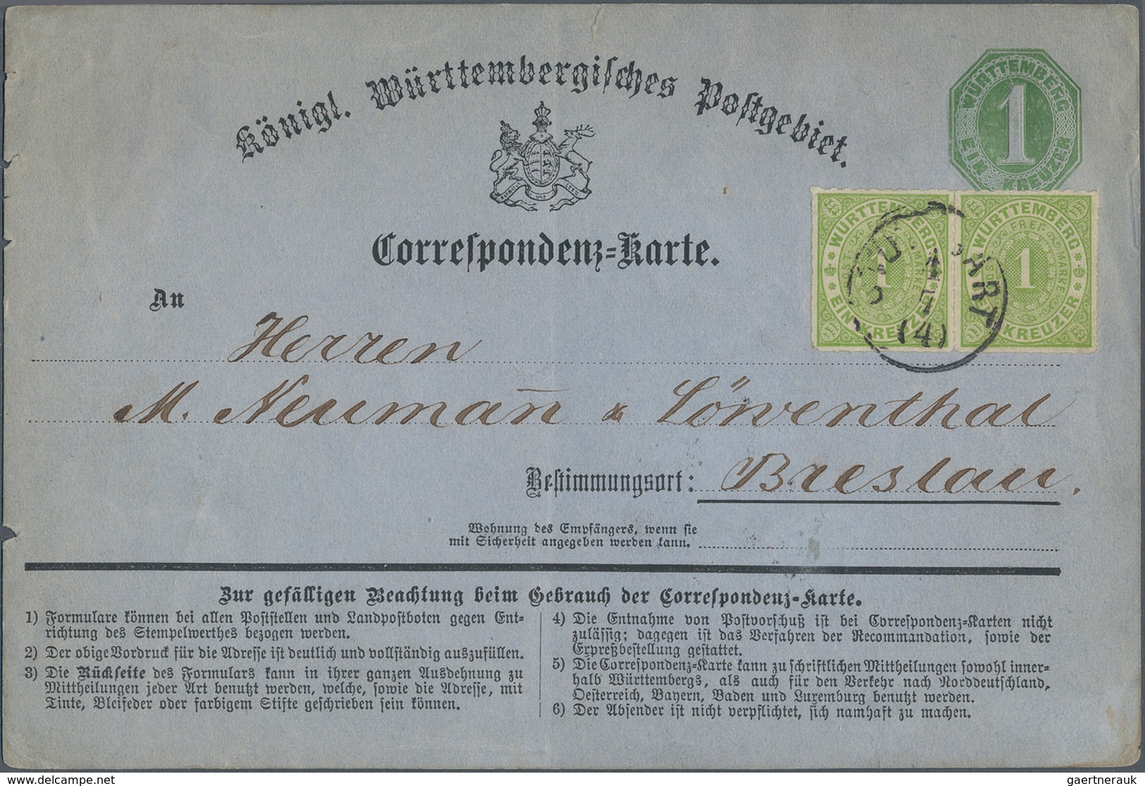 Württemberg - Marken und Briefe: 1853/1903 ca., Partie von ca. 40 Belegen nur Auslandspost sowohl Kr