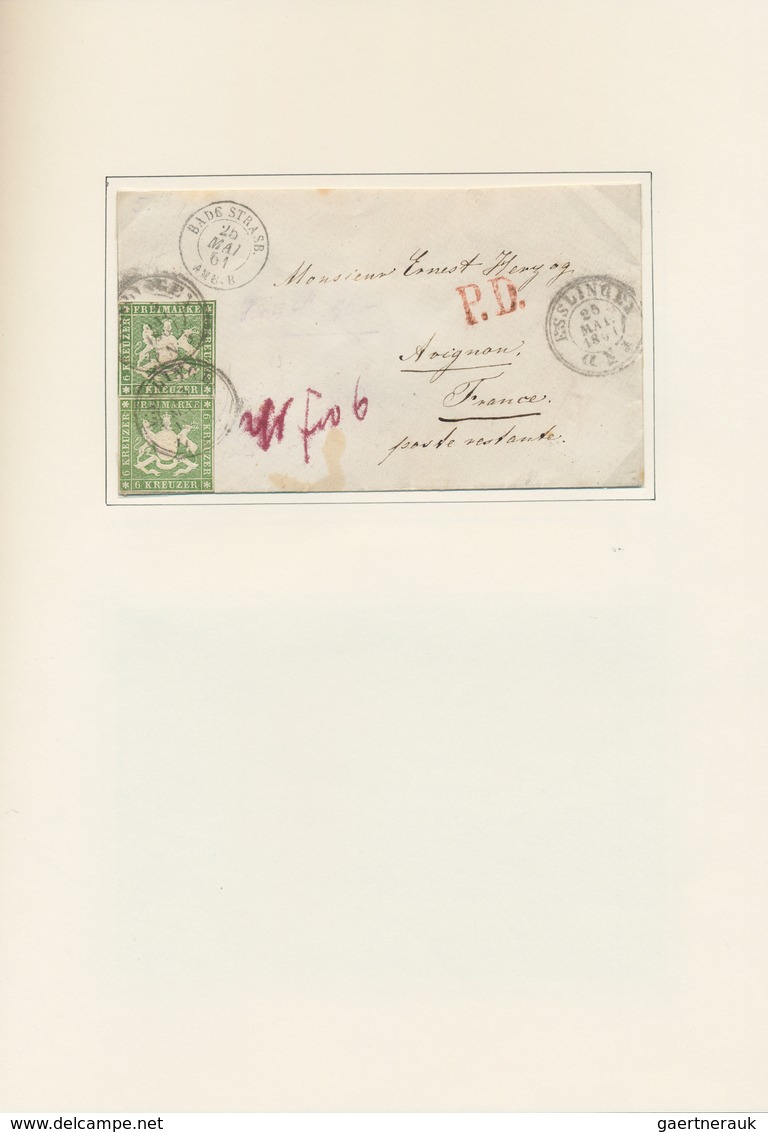 Württemberg - Marken und Briefe: 1858/1865 (ca.), interessante, individuell und sauber aufgezogene N