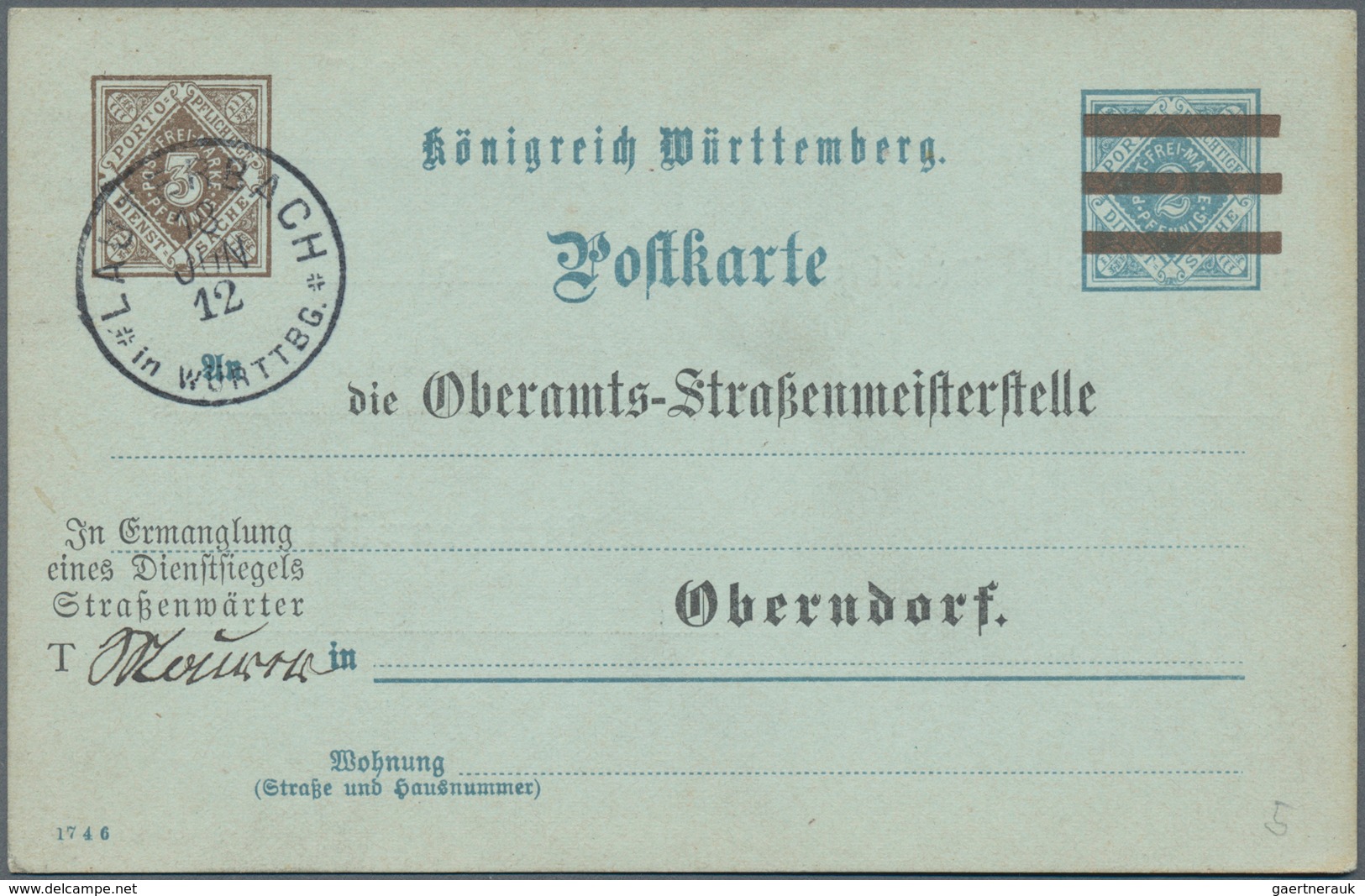 Württemberg - Marken Und Briefe: 1875/1920, Uriger Posten Von Ca. 260 Briefen Und Ganzsachen Aus Der - Autres & Non Classés