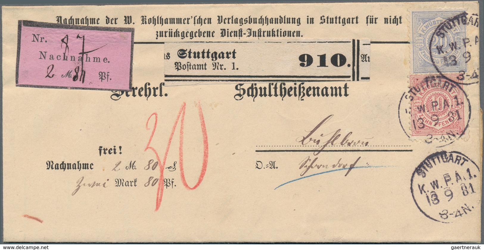 Württemberg - Marken Und Briefe: 1875-1923, Tolle Sammlung Von Ca. 290 Belegen Mit Interessanten Fra - Autres & Non Classés