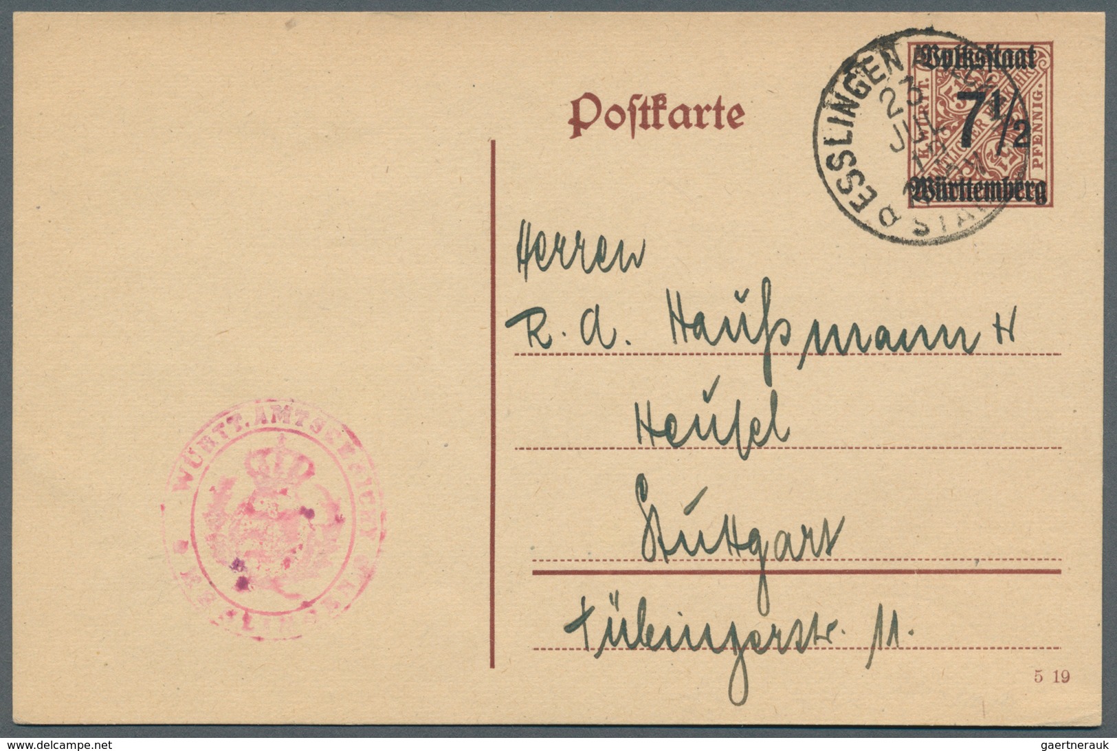 Württemberg - Ganzsachen: 1862/1920, Sehr Umfangreiche Sammlung Ab U 1 Bis DPB 67, Insgesamt 807 Nur - Other & Unclassified