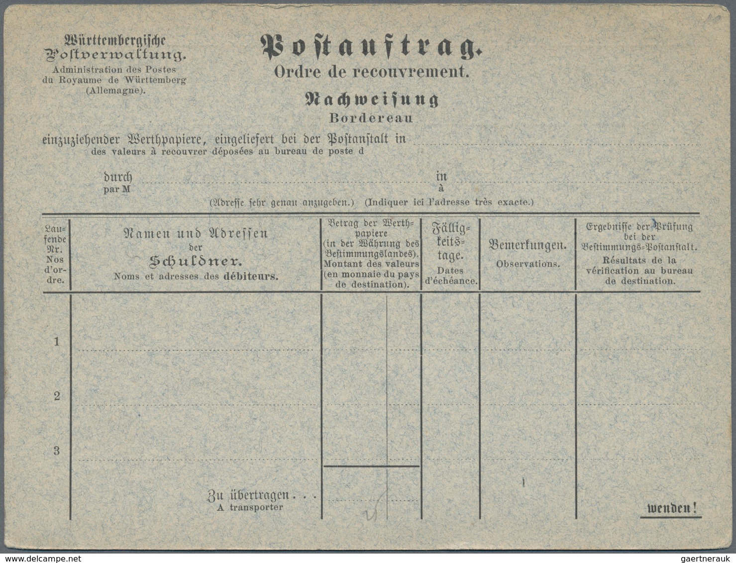 Württemberg - Postanweisungen: Partie Von Ca. 73 Postanweisungen Und Postauftragsformularen, Meist U - Autres & Non Classés