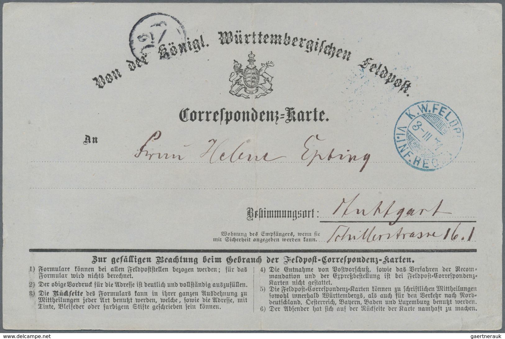 Württemberg - Feldpost: 1870/1871, Einmalige Sammlung Von Ca. 106 Feldpost-Belegen Aus Dem Deutsch/F - Autres & Non Classés