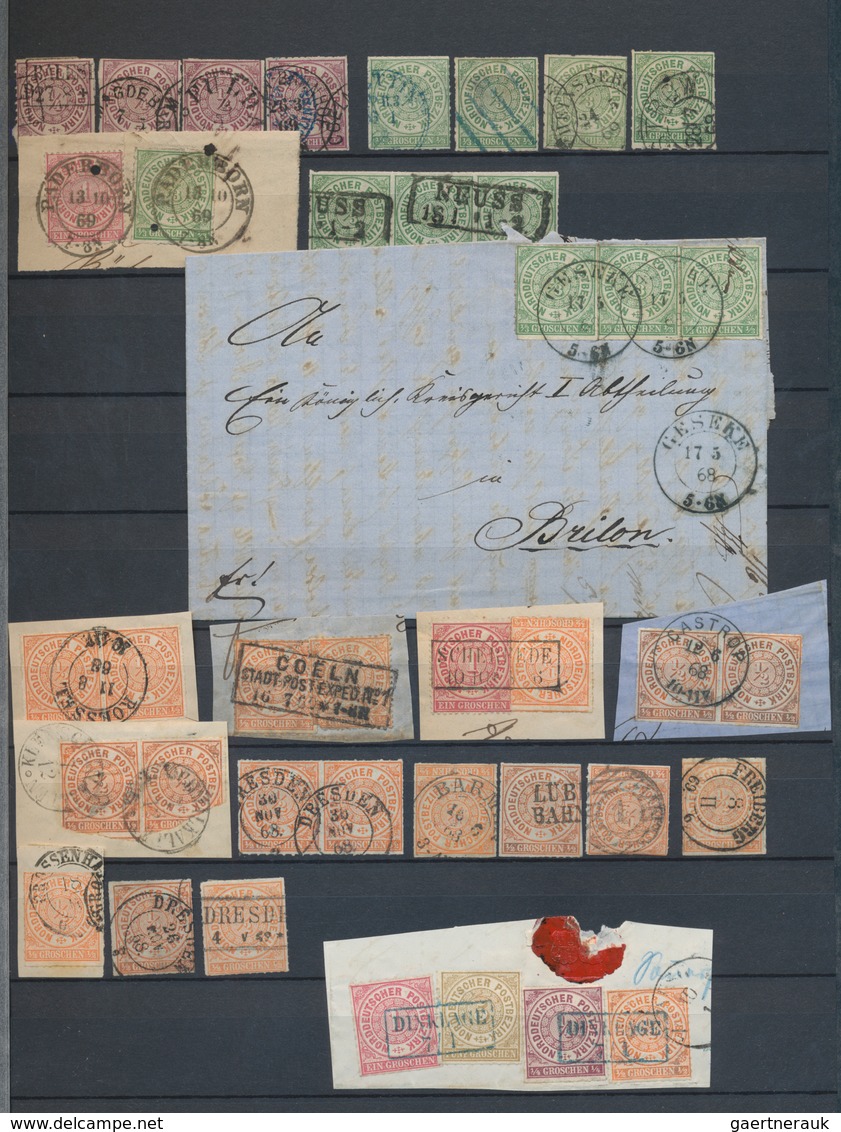 Norddeutscher Bund - Marken Und Briefe: 1868/1871, NDP+Elsaß-Lothringen, Meist Gestempelte Und Sehr - Autres & Non Classés