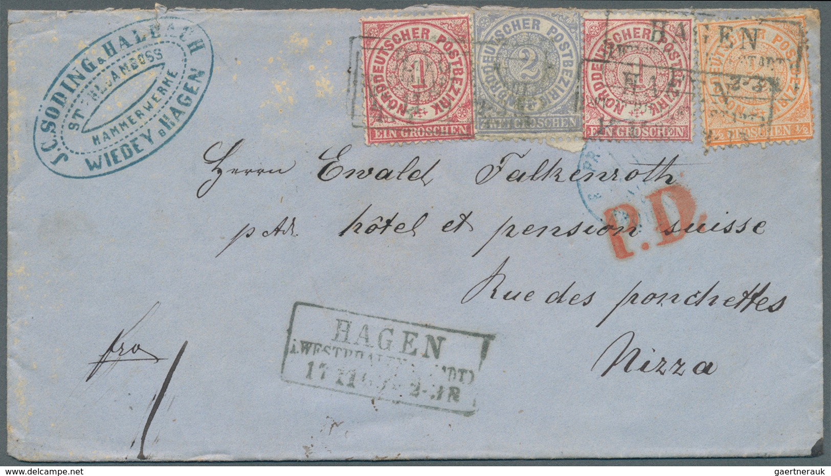 Norddeutscher Bund - Marken Und Briefe: 1869/71, Sehr Interessantes Konvolut Von 33 Auslandsbriefen - Autres & Non Classés