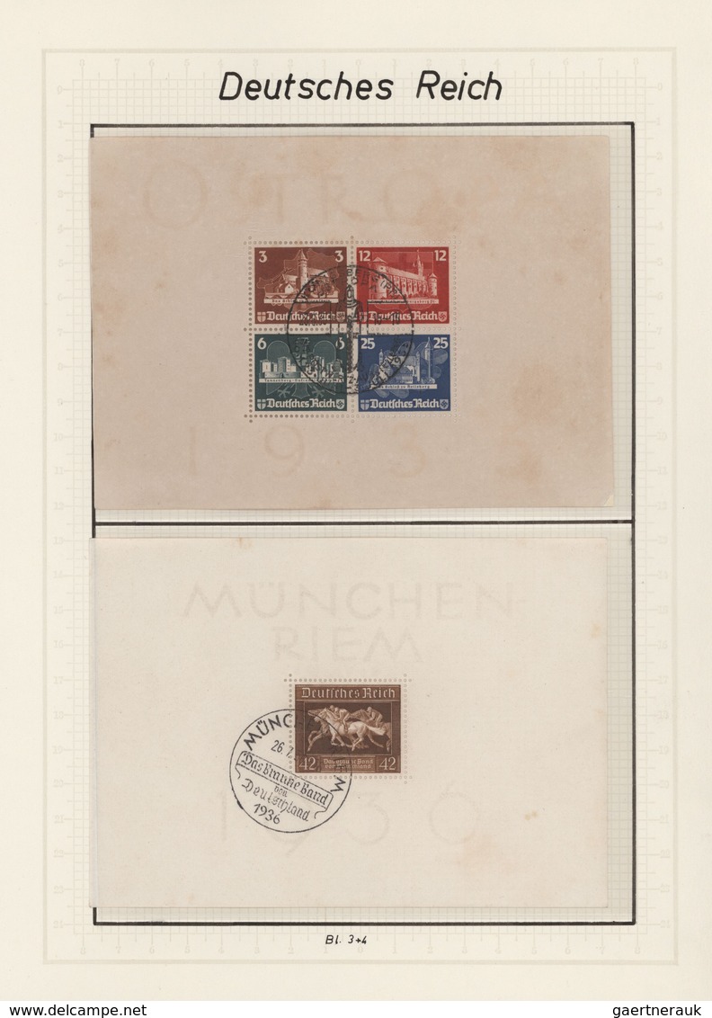 Deutsches Reich: 1872/1945, Saubere Gestempelte Sammlung Auf Selbstgestalteten Blättern Im Klemmbind - Collections