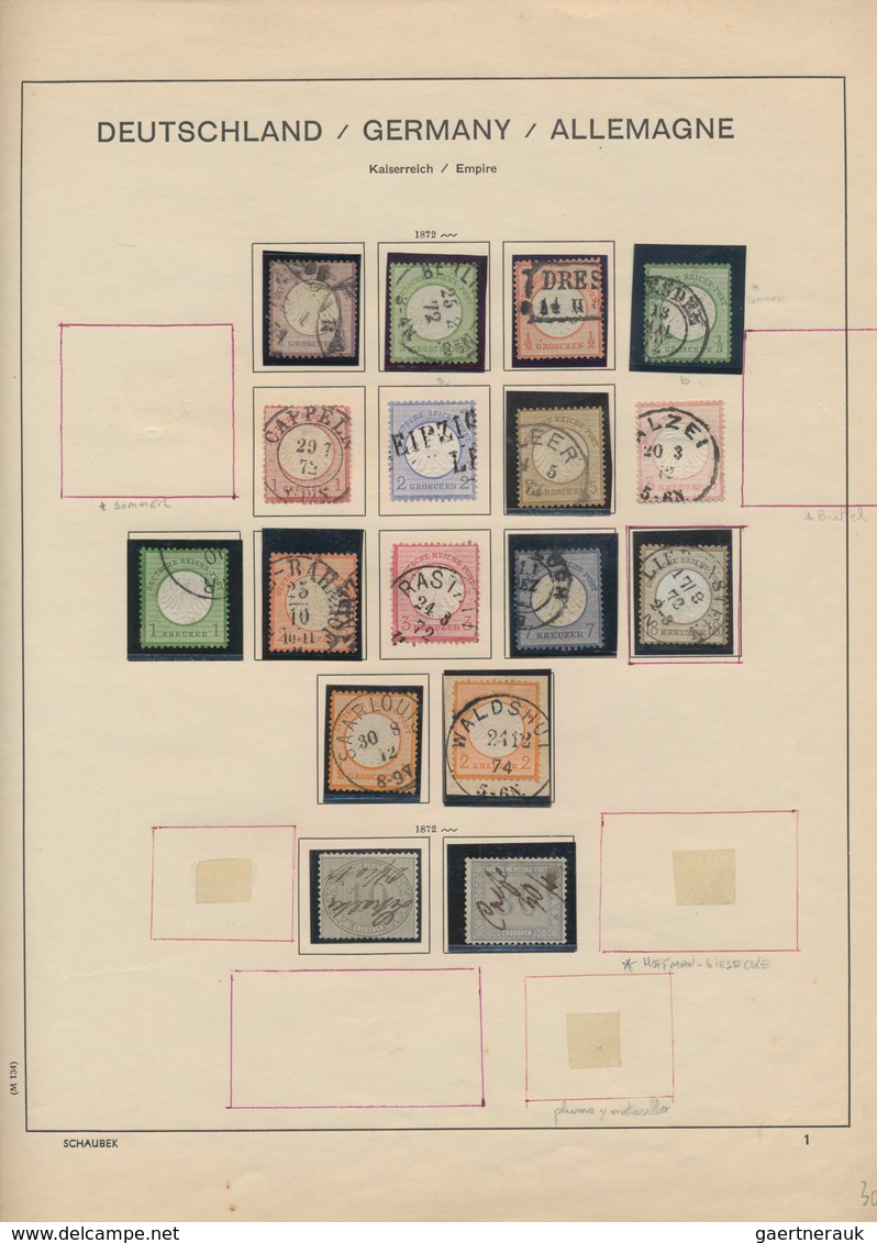 Deutsches Reich: 1872/1945, Umfassend Spezialisierte Sammlung Im Alten Schaubek-Vordruckalbum, Alles - Colecciones