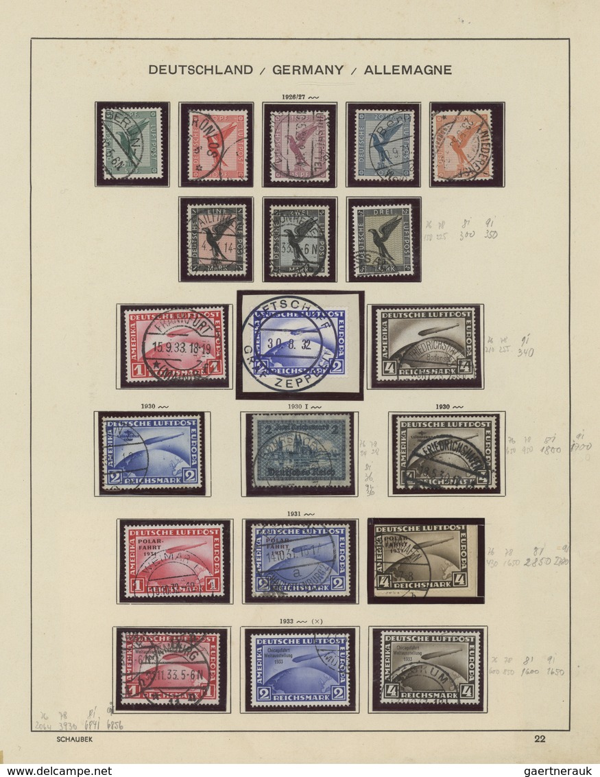 Deutsches Reich: 1872-1933, Recht Gut Besetzte Sauber Gestempelte Sammlung Auf Altem Vordruck, Dabei - Collections