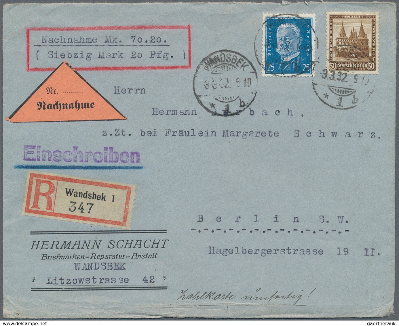 Deutsches Reich: 1872-1945, vielseitiger Bestand mit rund 2.000 Briefen und Belegen, dabei auch Eins