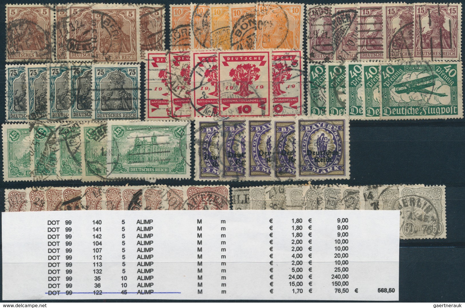 Deutsches Reich: 1875/1923, Partie Von Gestempelten Marken Meist Infla In Unterschiedlichen Stückzah - Sammlungen