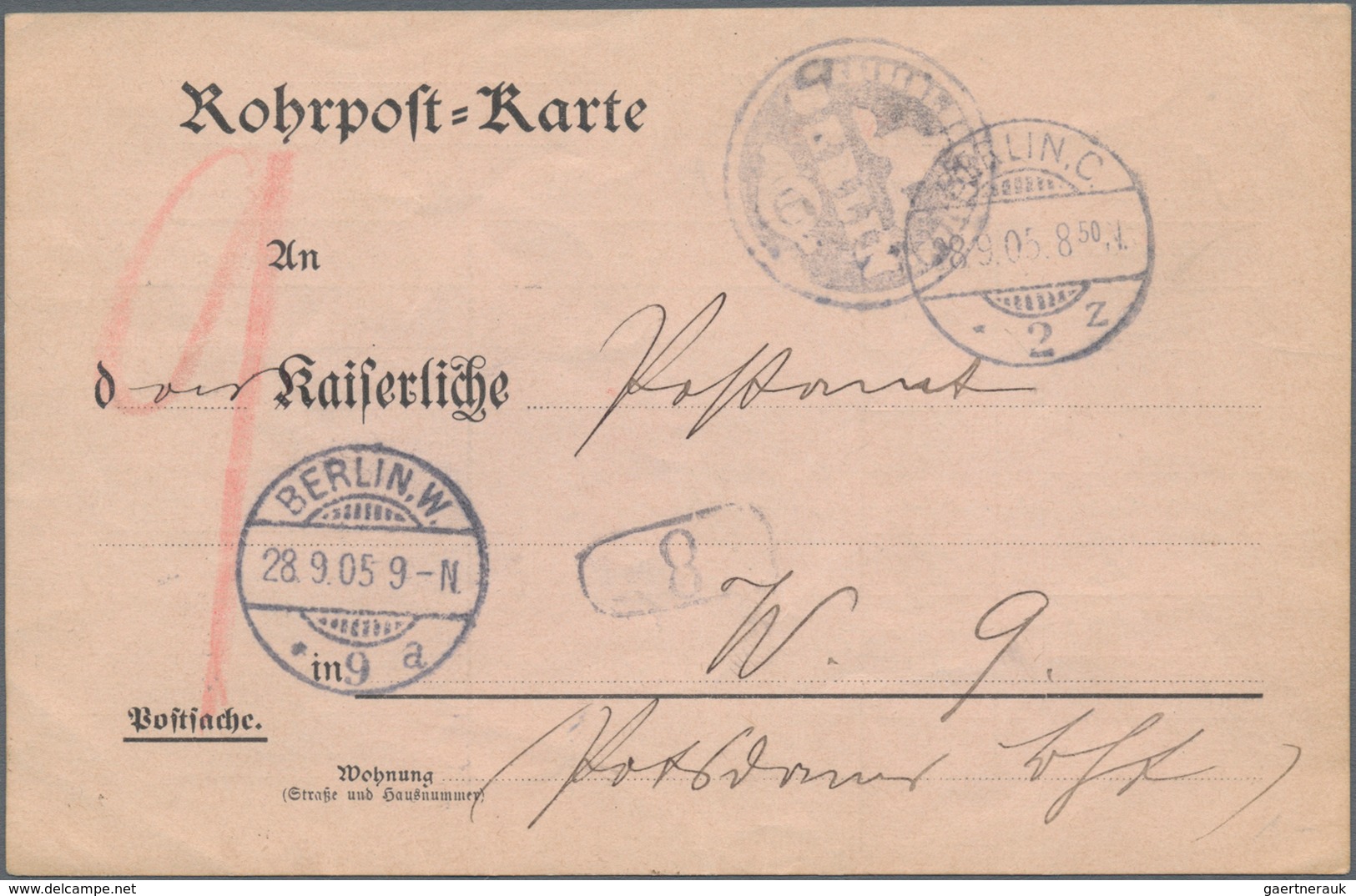 Deutsches Reich: 1903/1941, ROHRPOST, Interessantes Konvolut Mit 14 Belegen, Dabei Briefe Von Berlin - Sammlungen