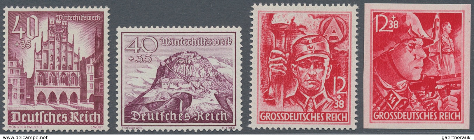 Deutsches Reich: 1936/1945 (ca.), Dubletten In Tüten Etc. In Schachtel Dabei Kompl. Gefaltete Bögen - Sammlungen