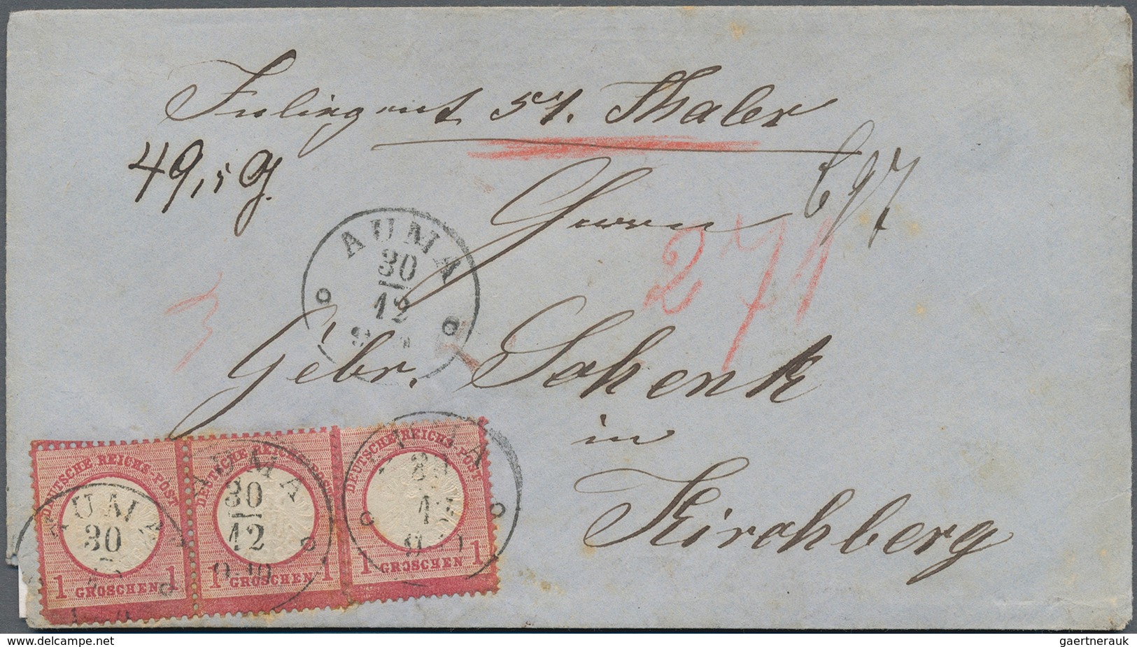 Deutsches Reich - Brustschild: 1871/1872, Zwei Briefe: Portogerechte Frankatur Von Drei Werten MiNr. - Collections