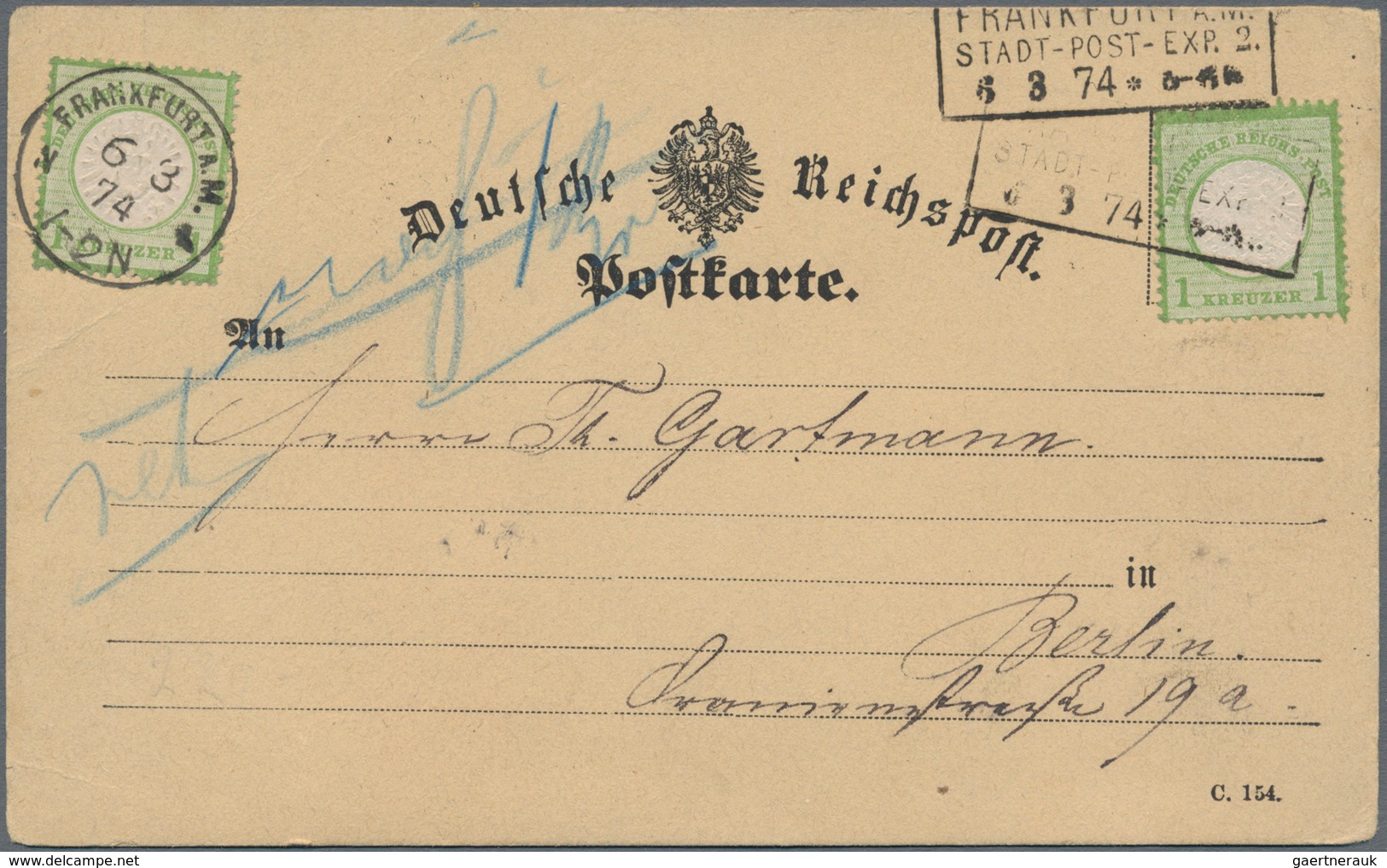 Deutsches Reich - Brustschild: 1872/1874, Lot Von 13 Briefen/Karten/gebrauchten Ganzsachen, Dabei Zw - Collections