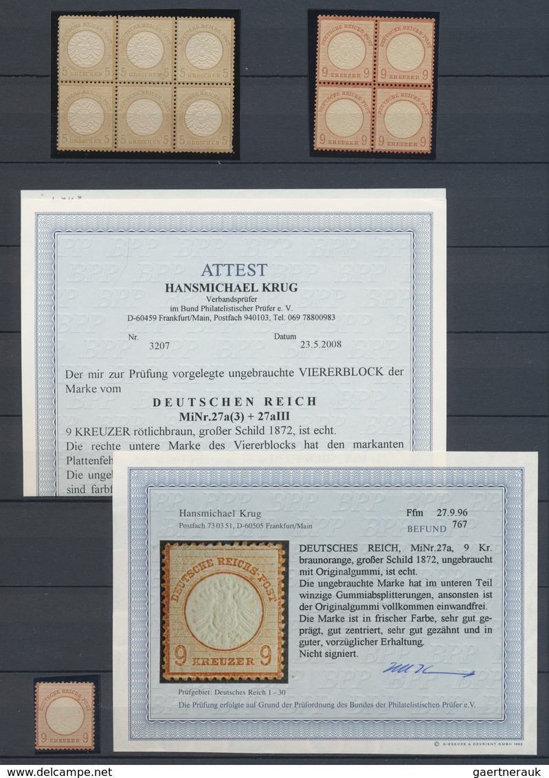 Deutsches Reich - Brustschild: 1872/1874, praktisch ausschließlich postfrische Sammlung von 90 Marke