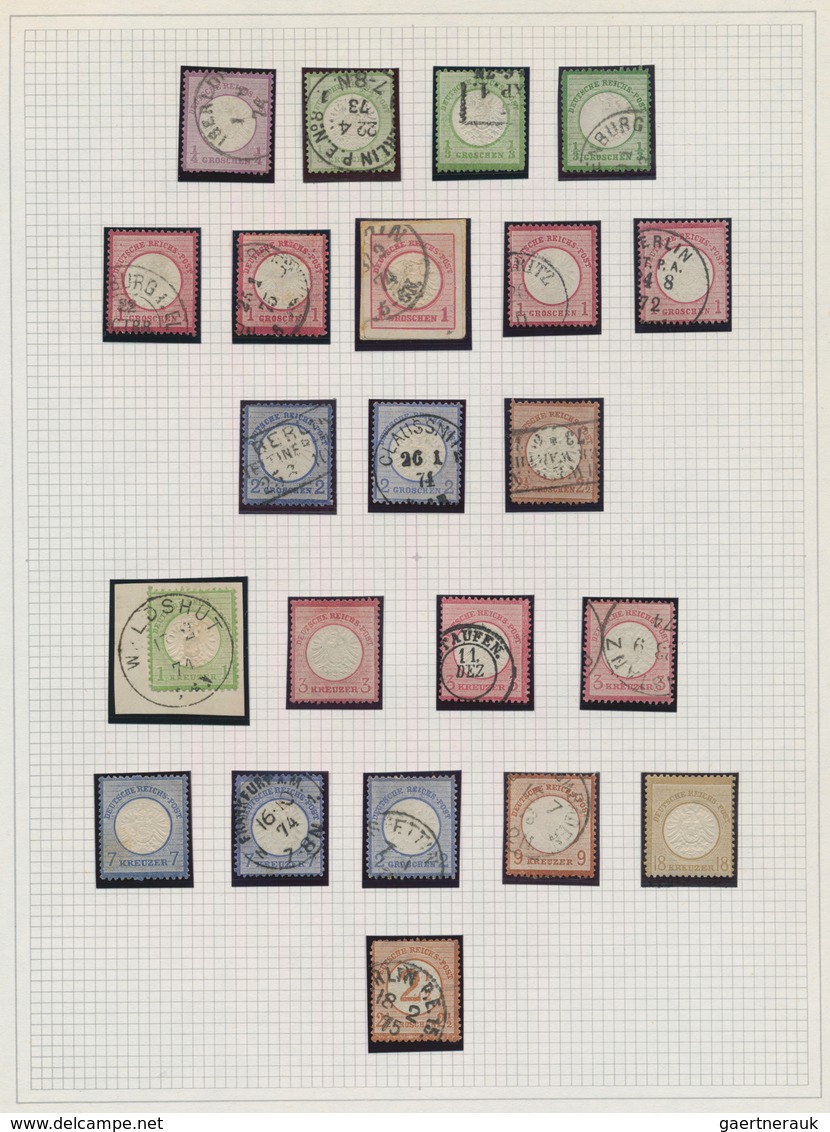 Deutsches Reich - Brustschild: 1872/1874,saubere, Meist Gestempelte Sammlung Von 45 Marken Und Einem - Collections